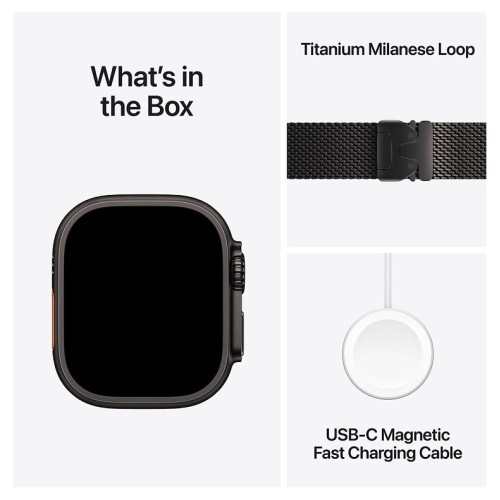 SMARTWATCH APPLE ULTRA 3 GPS BLACK TITANIUM CASE 49mm (MF1T4QR/A) BLACK TITANIUM MILANESE LOOP-LARGE